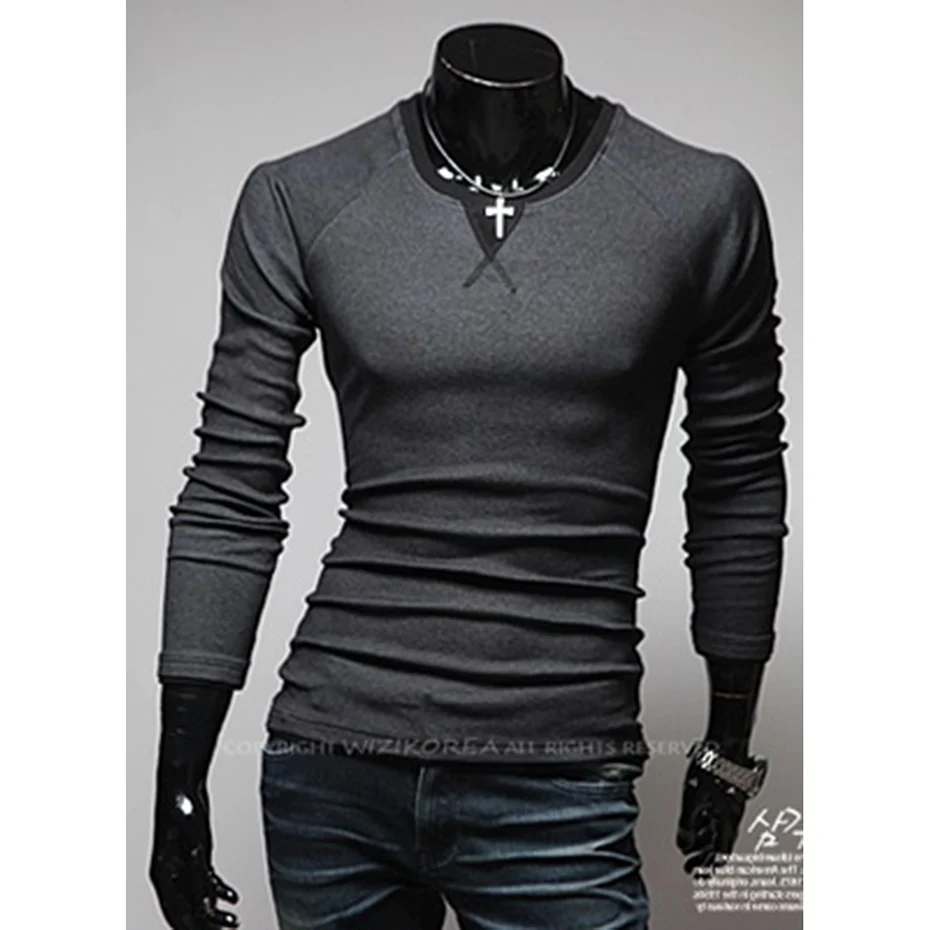 

New men's fashion Slim Korean long sleeved t-shirt