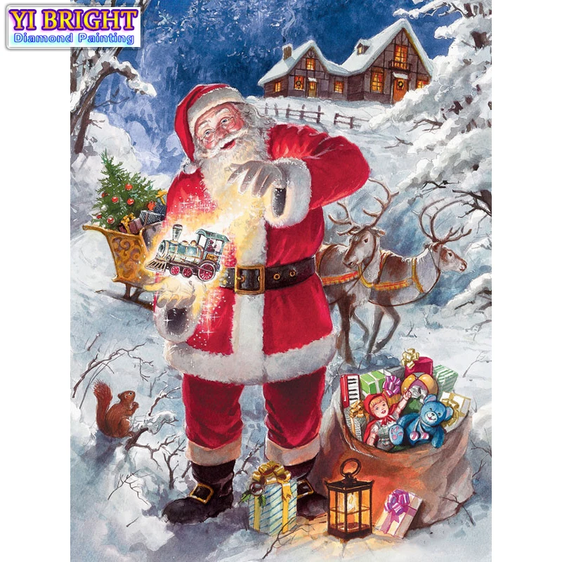 

5D Diy diamond painting cross stitch "Christmas Gift" Full Round Diamond embroidery Needlework Rhinestone Mosaic Crafts 1125