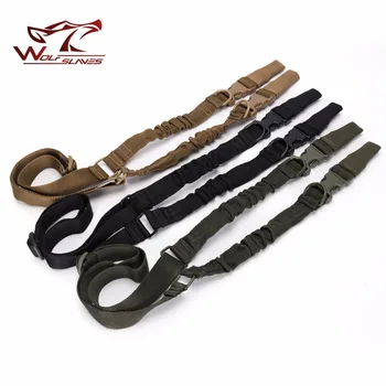 

Tactical Two Points Rifle Gun Sling Hunting Military Heavy Nylon Belt Strap Airsoft Mount Bungee Rifle Sling QD Metal Buckle