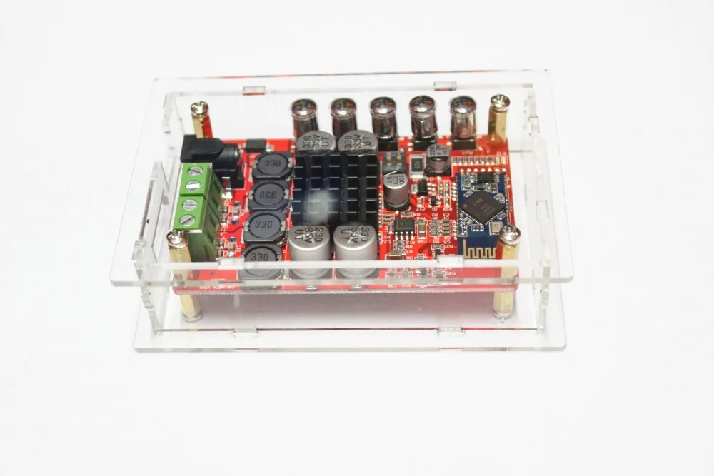 

TDA7492P 50W+50W Wireless Bluetooth 4.0 Audio Receiver Digital Amplifier Board with Transparent Shell and Button Screw