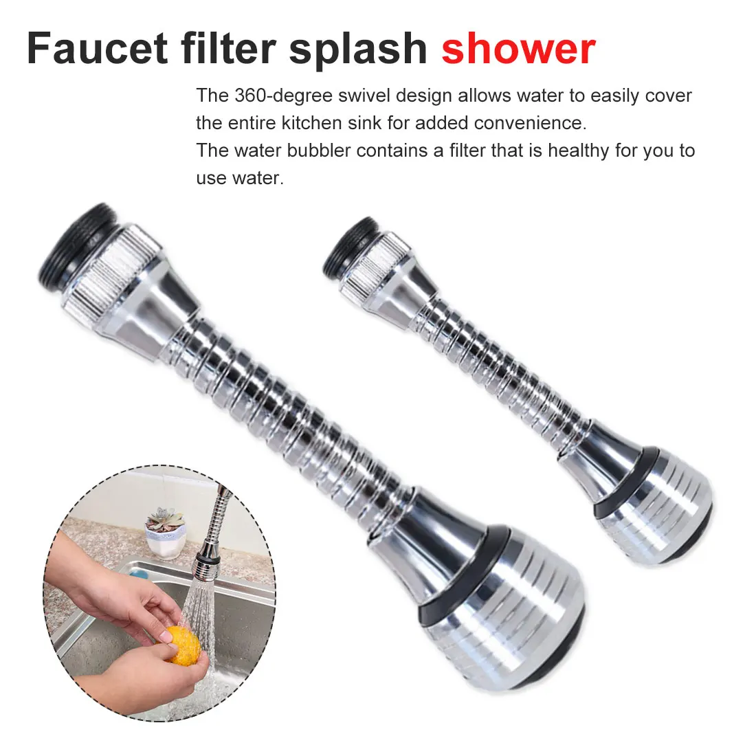 

360 Rotating Kitchen Faucet Nozzle Adapter Bathroom Faucet Accessories Filter Sprayers Tap Water-saving Device Home Supplies