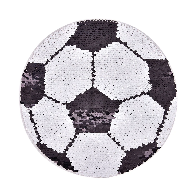 

1pc Cute Football Sequins Patches Reversible Funny Clothing Patch Accesories 19cmx19cm