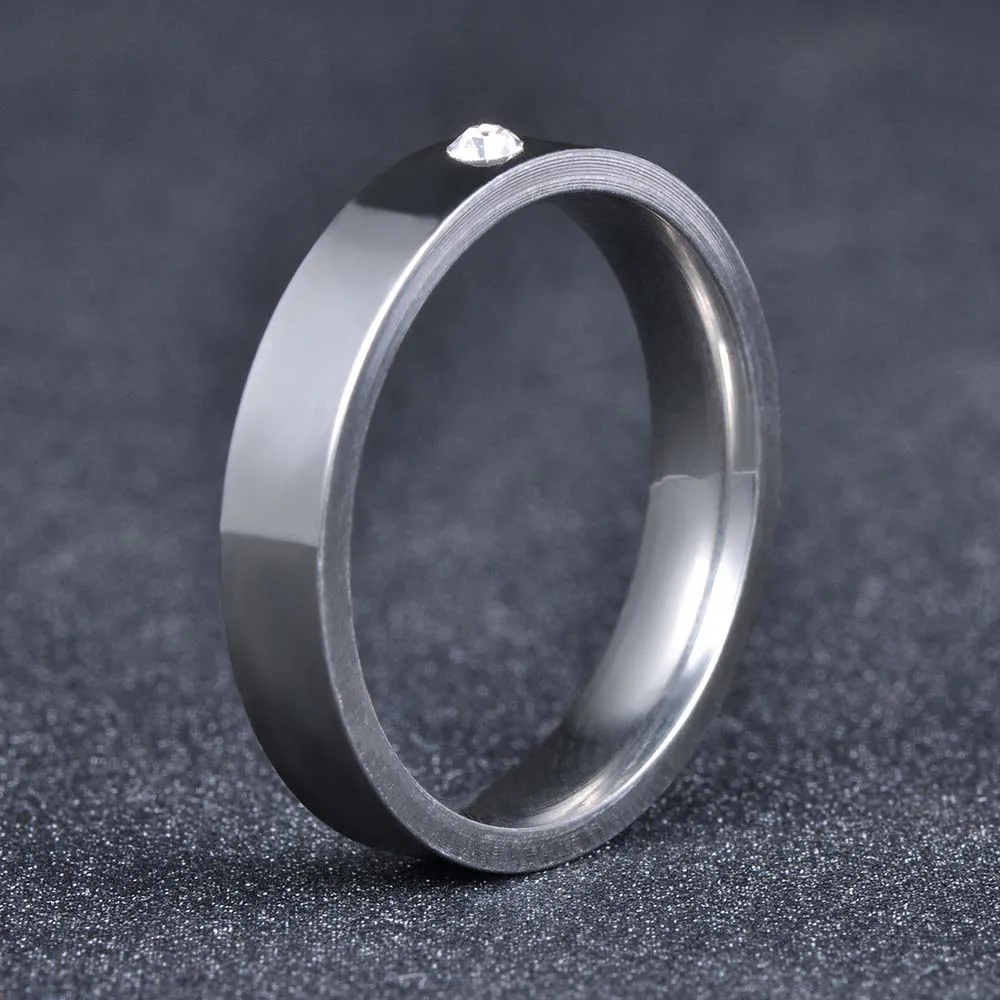 AENINE Топ Роскошный горный хрусталь палец кольцо высокого качества 316L нержавеющая сталь обручальное кольцо Женское Обручальное ювелирные изделия R171530033P