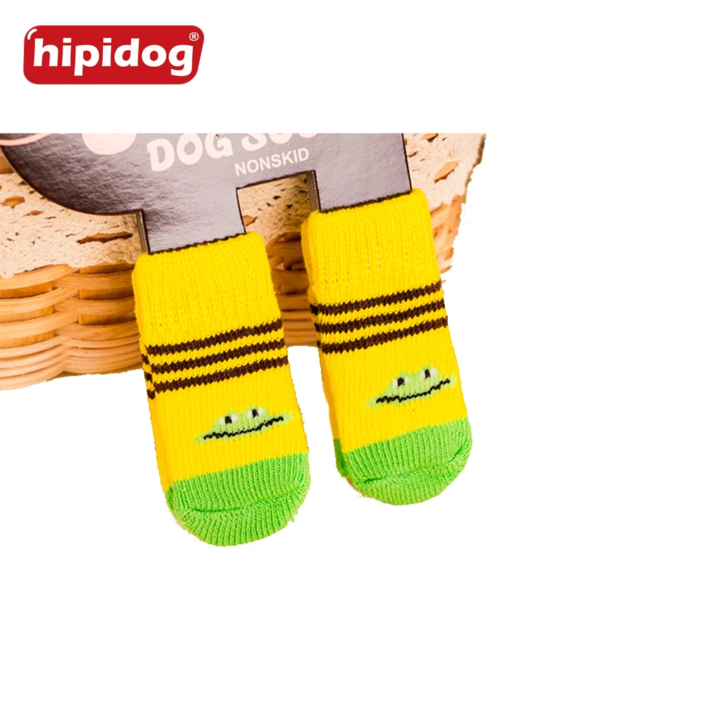 Hipidog Doggies/1 комплект (4 шт.) носки на весну осень и зиму Нескользящие теплые с милым