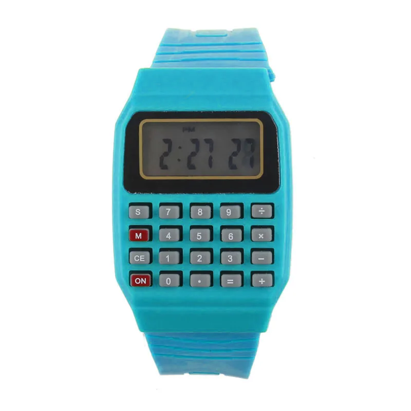 

Irisshine children wtaches boys and gilrs Silicone Multi-Purpose Date Time Electronic Wrist Calculator Watch free shipping #4507