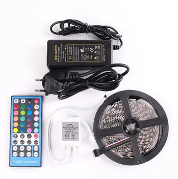 

SMD 5050 RGB LED Strip Waterproof or non DC 12V 5M 300LED RGBW RGBWW LED Light Strips Flexible with 5A Power and Remote Control