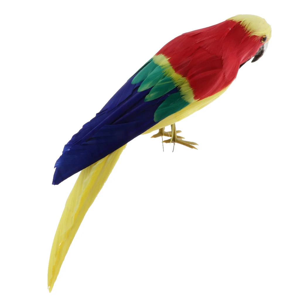 Simulation Parrot Model Artificial Feather Bird Animal Figurine Home Garden Sculptures Yard Law Ornament Decor Fancy Dress Party
