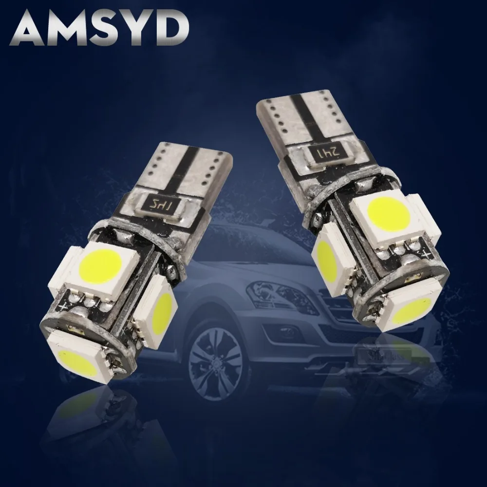 4 шт. T10 W5W 192 168 501 5050 5SMD Canbus Светодиодная Лампочка автомобиля светодиодная