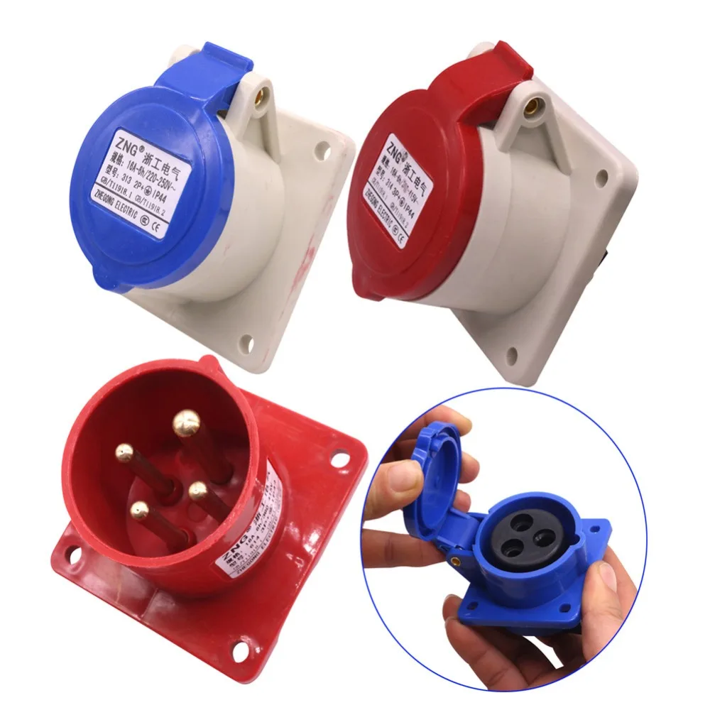 QUALITY PICKS 1 pcs European Standard Industrial Plugs And Sockets 16A 6h/220 250V Or 16A 6h/380