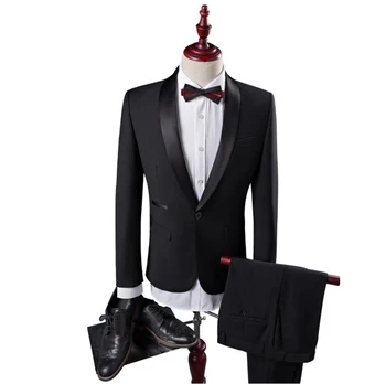 

2019 Men's Fashion Coat Slim Wedding Dress Formal Wear Blazer High Quality Suits Men Woolen Blazers Casual Business Suits