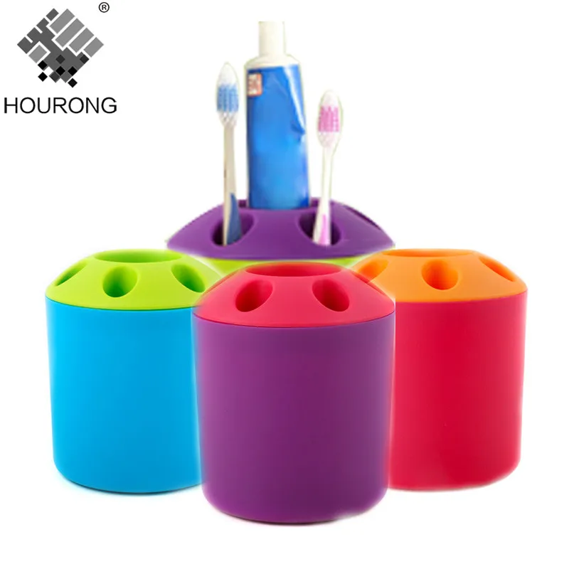 

1PC Hole Tooth Brush Cup Toothpaste Toothbrush Holder Seat 5 Hole Couples Multipurpose Candy Colored Toothbrush Storage Holder
