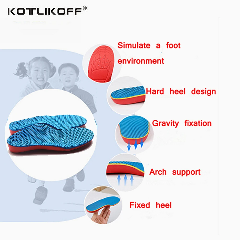 KOTLIKOFF 3D Детские ортопедические стельки для предотвращения плоскостопия супинатор стельки для X-Legs детские ортопедические стельки для обуви