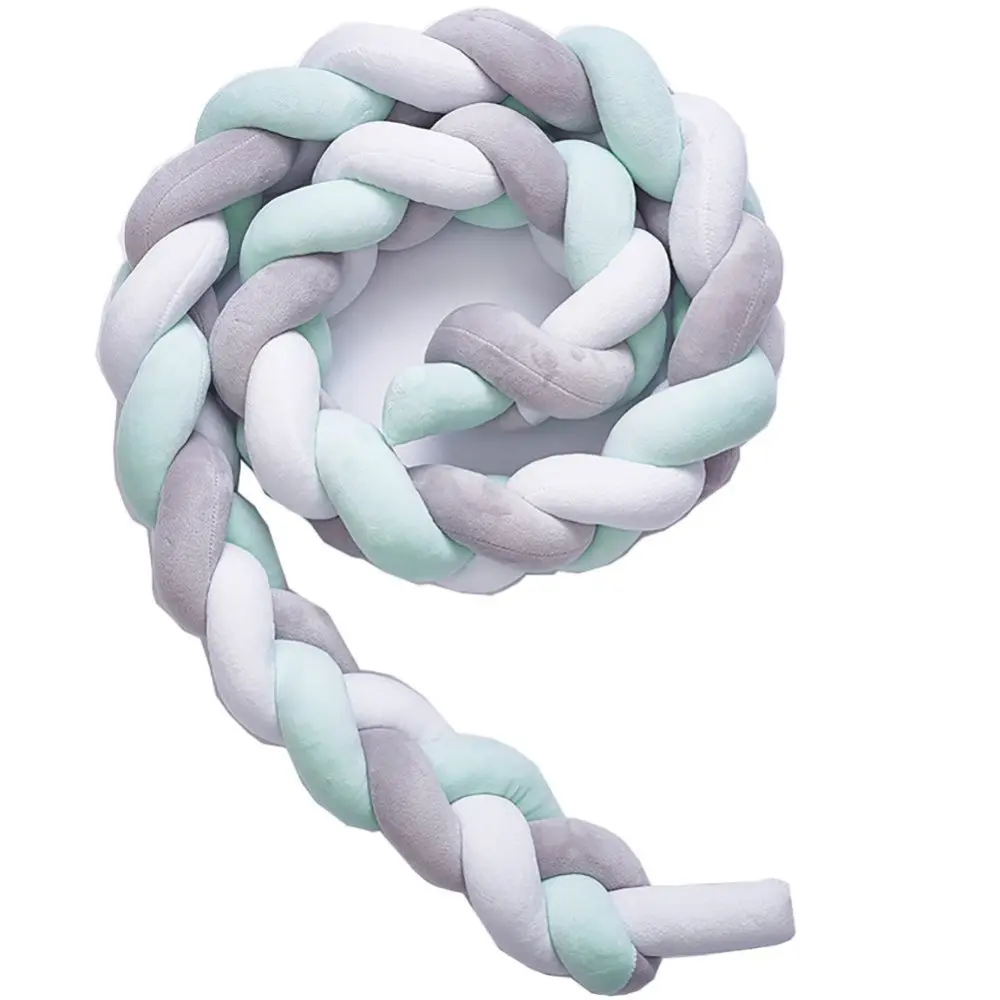 Multi Color Infant Braided Crib Bumper Knot Pillow Bedding Room Decor