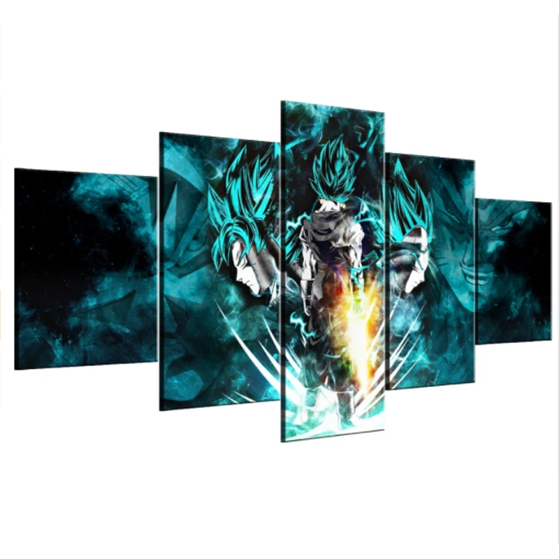 

Super Goku and Vegeta Poster 5 Piece HD Print Dragon Ball Paintings on Canvas Wall Art for Home Decorations Wall Decor Artwork