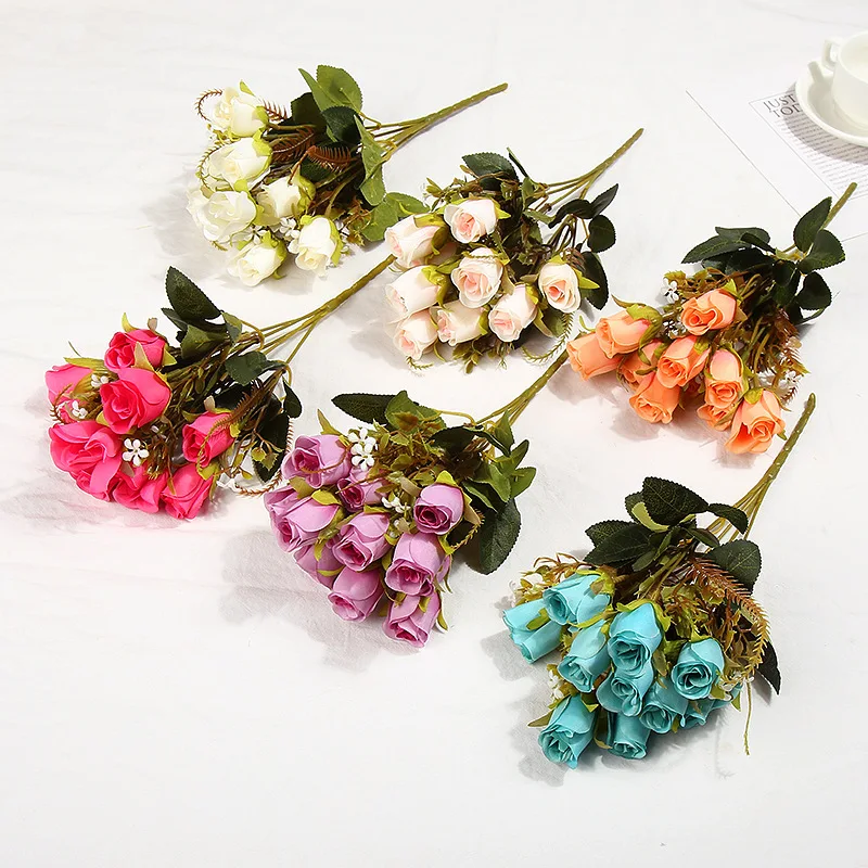 

Romantic rose roll wedding home decoration fake flower bouquet holding flower arrangement flower simulation rose