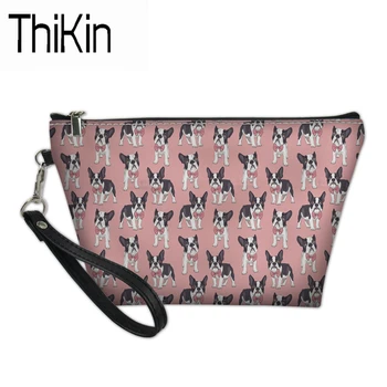 

THIKIN Cosmetic Bags & Cases Women Makeup Bag Cute Boston Terrier Prints Travel Organizer Make Up Vanity Case Pouch for Girls