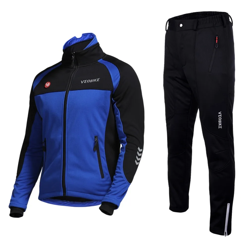

Winter Thermal Men Hiking Jacket Pants Outdoor Sport Exercise Training Wear Sets Simple Style Running Set Waterproof Wind Coat