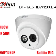 Dahua DH-HAC-HDW1200E-A HDCVI камера Встроенный микрофон 2MP IR 50 м IP67 купольная камера видеонаблюдения HAC-HDW1200E-A