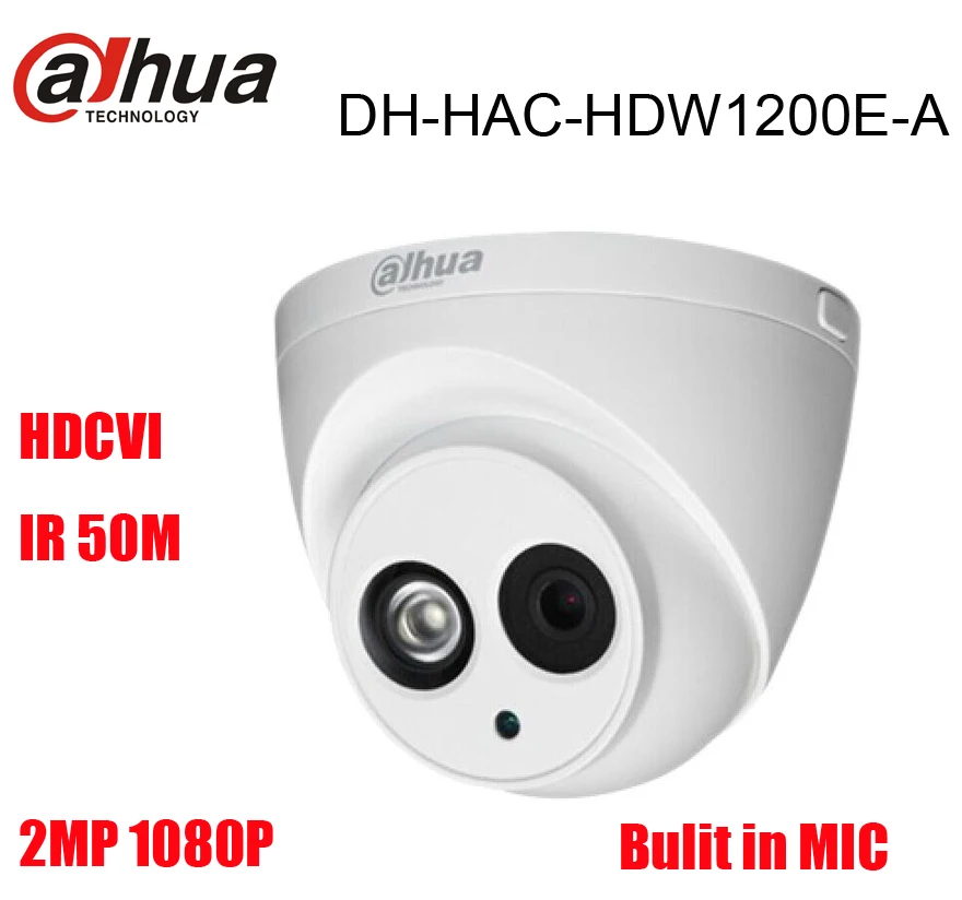 

Dahua DH-HAC-HDW1200E-A HDCVI camera built-in MIC 2MP IR 50M IP67 Dome Security CCTV Camera HAC-HDW1200E-A