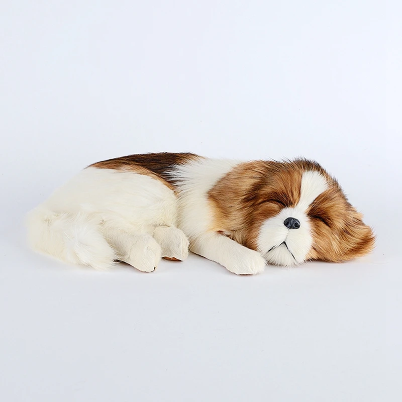 quality soft realistic animal dog plush toy simulation pet dogs animals doll car decoration  Photography props 35X25cm (3)