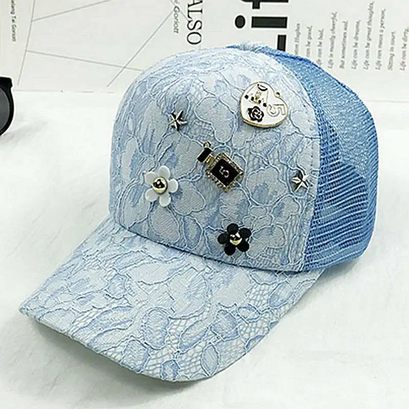 Женская летняя бейсболка дышащая кружевная сетчатая шляпа adjutable sunshade gorras мода