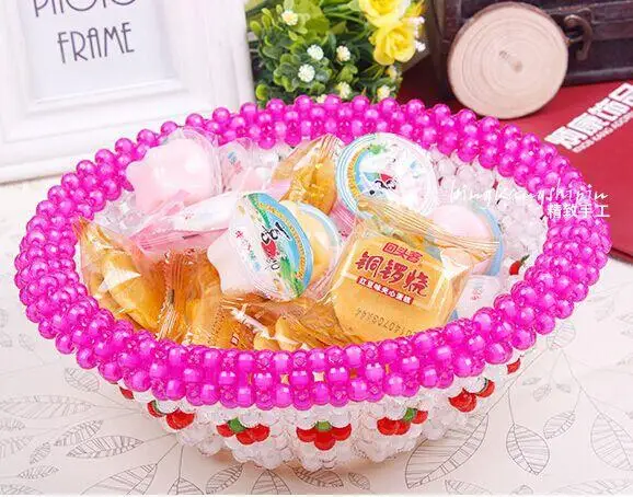 Handmade Decorative Wedding Accessories Candy Tray Round Snack