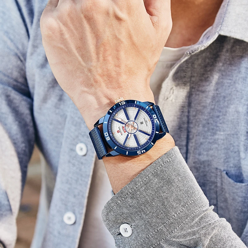 Часы наручные NAVIFORCE Мужские кварцевые брендовые Роскошные спортивные