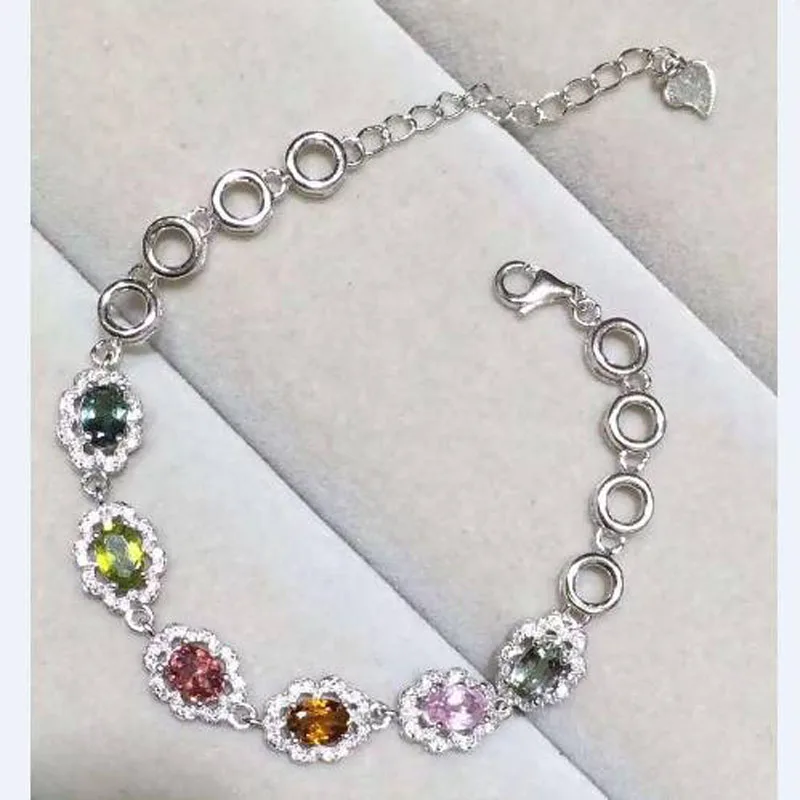

2017 Real Qi Xuan_Tourmaline Stone Luxury Bracelets_S925 Solid Silver Fashion Tourmaline Bracelets_Manufacturer Directly Sales
