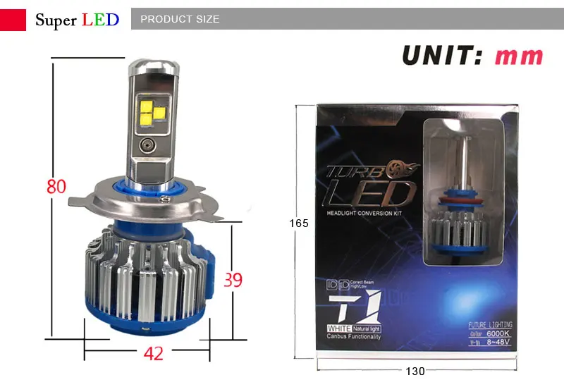 H4 HB2 9003 LED Car Headlight Bulbs 80W 8000LM High Power LED Headlights 6000K Led Lamp 12V Kit for High Light and Low Beam 1 (3)