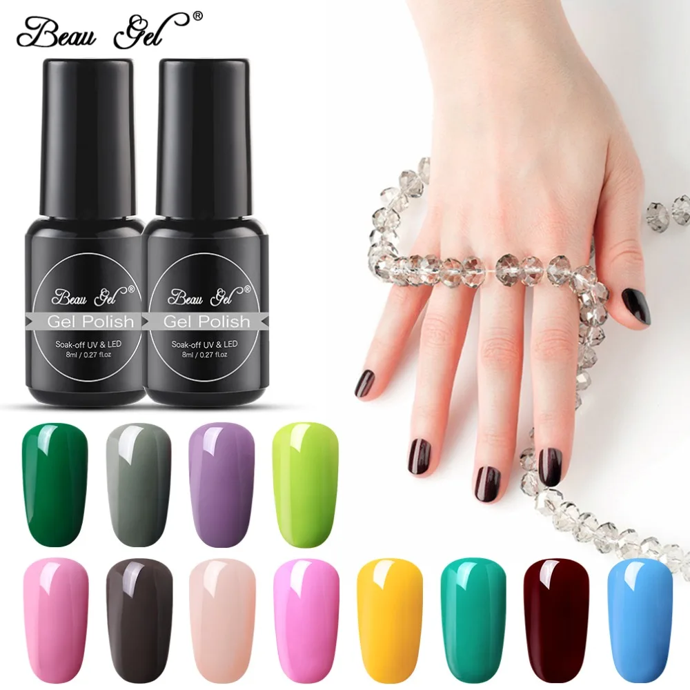 

Beau Gel 8ml Gel Varnish One Step UV Nail Gel Polish Gel Varnishes Long Lasting Gelpolish 3-in-1 No Need Top Base Coat