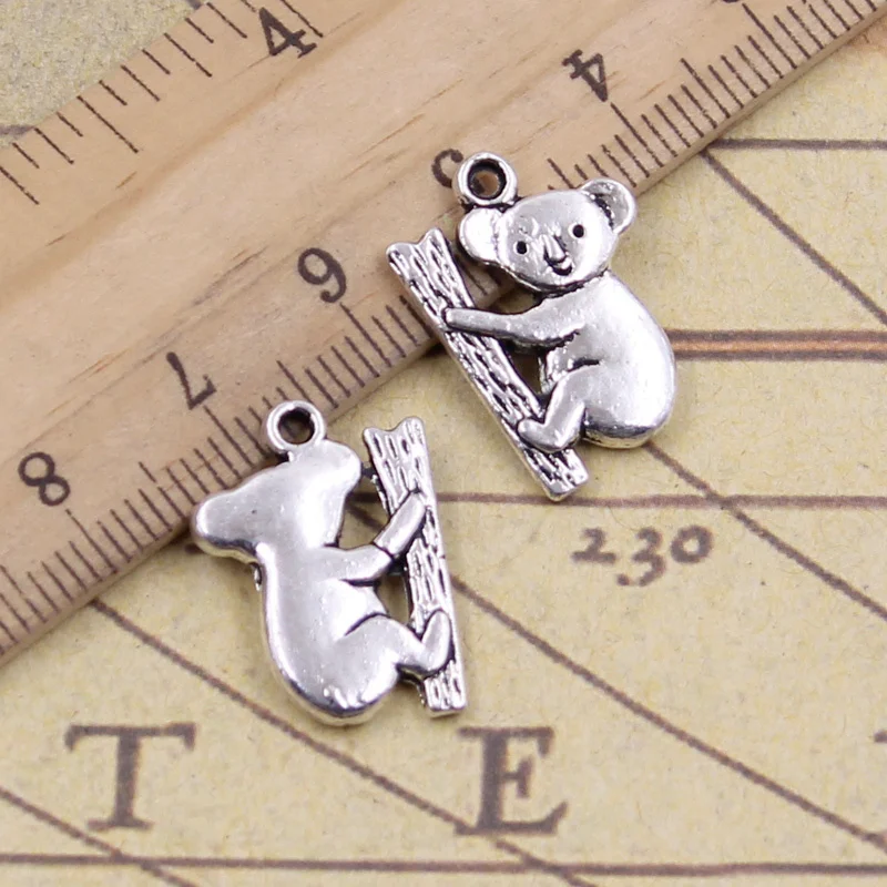 

8pcs/lot Charms koala bear 20x14mm Antique Silver Pendants Making DIY Handmade Tibetan Silver Finding Jewelry for Bracelet