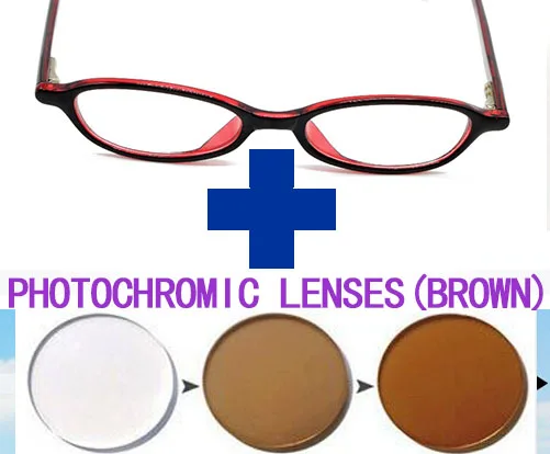 Ультраузкая темно-Красная дамская оправа для очков на заказ, оптические очки для чтения, фотохромные линзы+ 1+ 1,5+ 2 до+ 8 - Цвет оправы: frame and brown lens