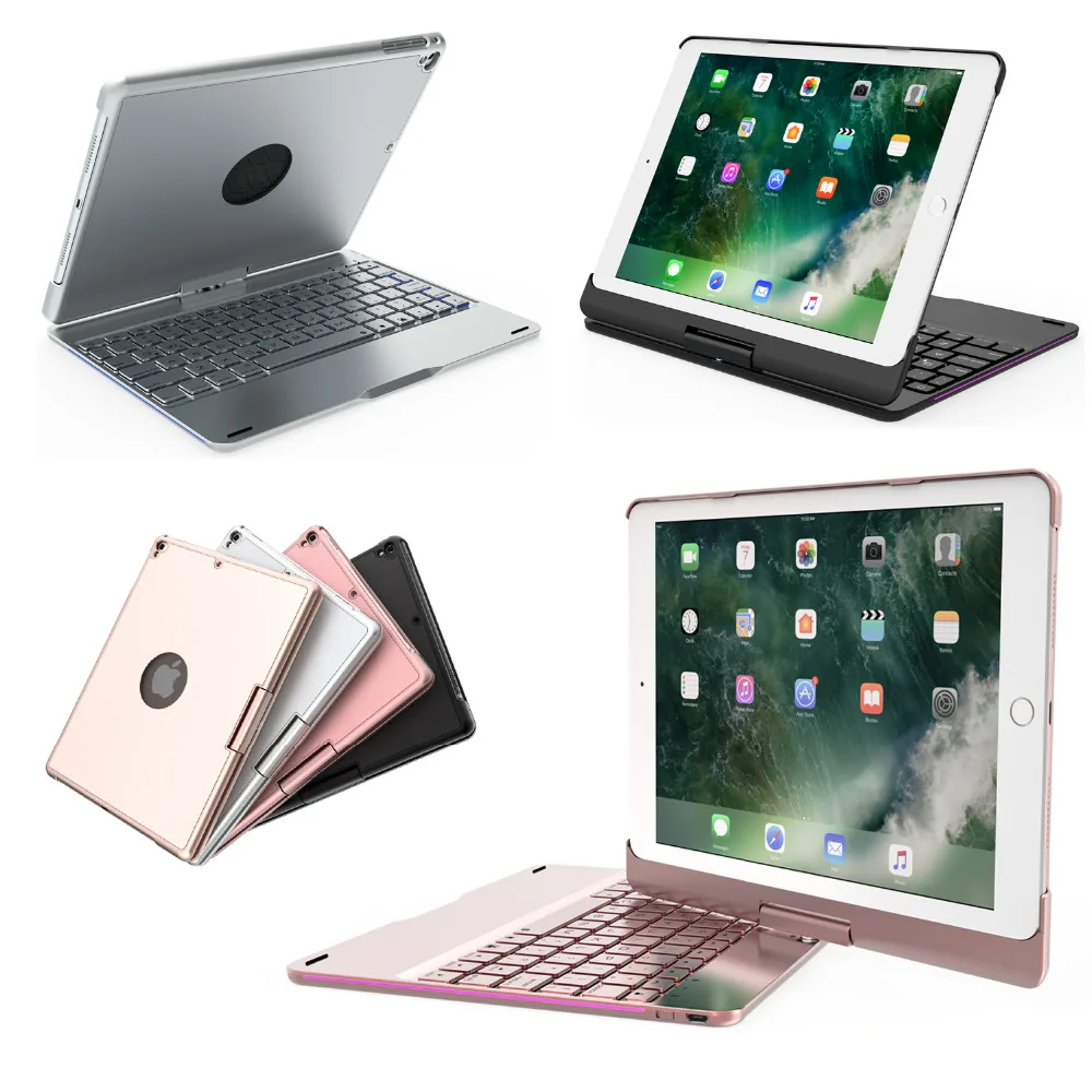 360 Degree Rotary 7 Colors Backlit Wireless Bluetooth Keyboard Stand Funda Case For Apple iPad 9.7 2018/2017/Pro 9.7/Air/Air2 360 Degree Rotary 7 Colors Backlit Wireless Bluetooth Keyboard Stand Funda Case For Apple iPad 9.7 2018/2017/Pro 9.7/Air/Air2