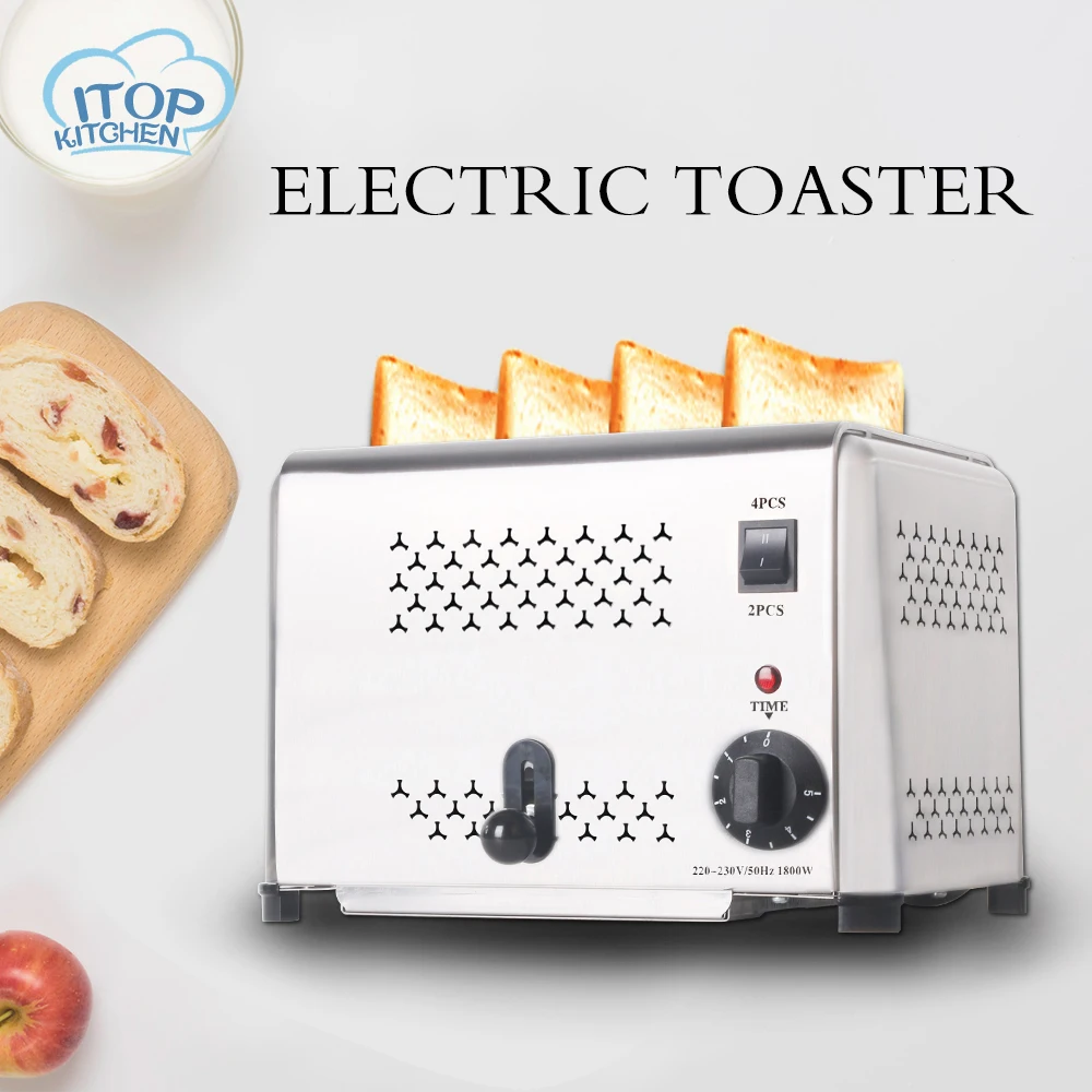 

220V High Quality Household Stainless Steel 2 slices/4 slices Toaster Toaster Breakfast Machine Silver Time control Fast shipmen
