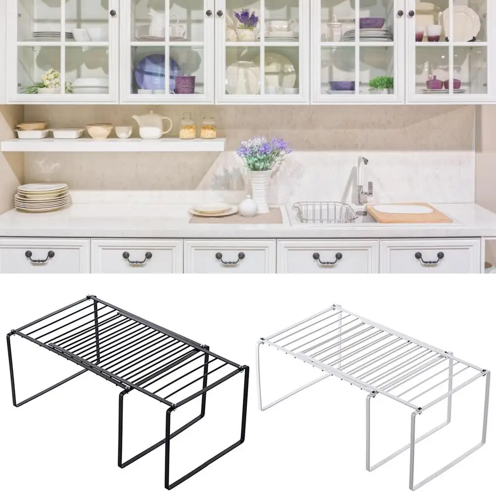 

Retractable Kitchen Storage Rack Bowl Pan Rack Cabinet Shelf Expandable Kitchen Counter Organizer Iron Rack For Home Tableware