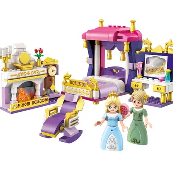 

Princess castle windmill cruise ship carriage garden bedroom assembling girl building blocks toys