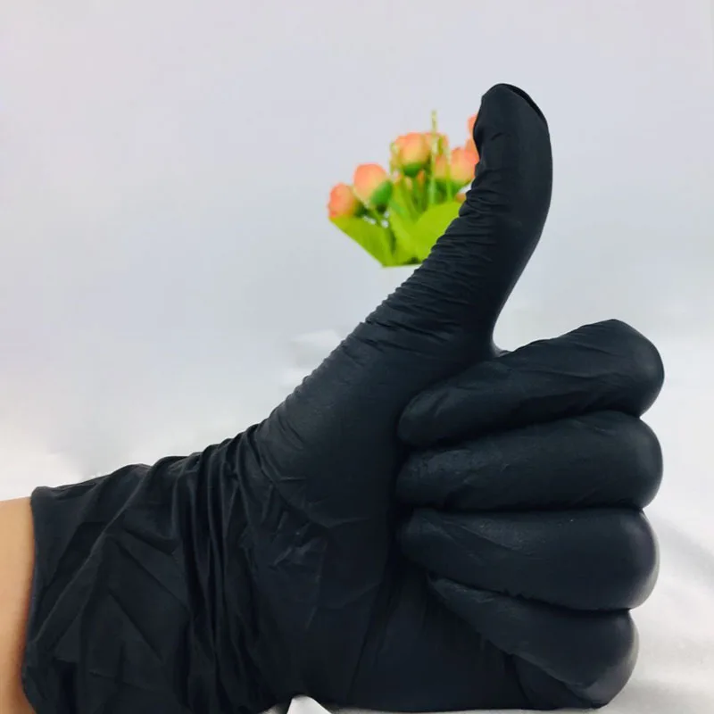 50/200 шт Черный защитные перчатки одноразовые латексные медицинские перчатки универсальный чистящий рабочие перчатки латексные защитный