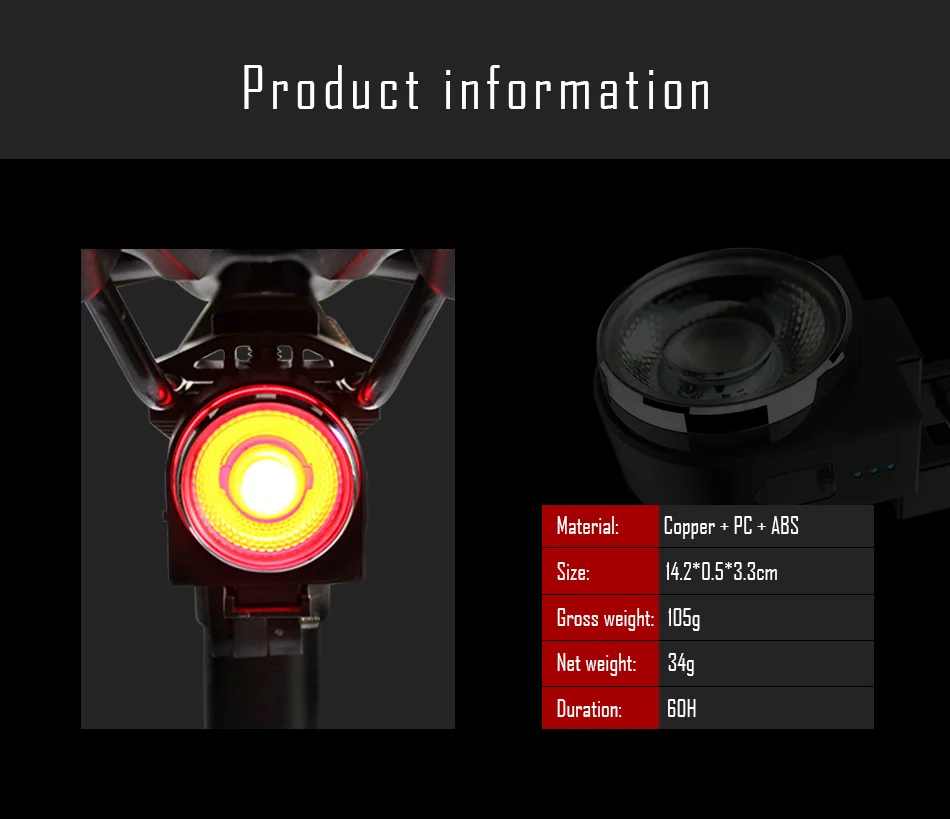 for Bicycle Wireless Theft alarm remo Bike led portable USB rechargeable Rear Light Bell Cycling flash Taillight Lamp Antusi a6s