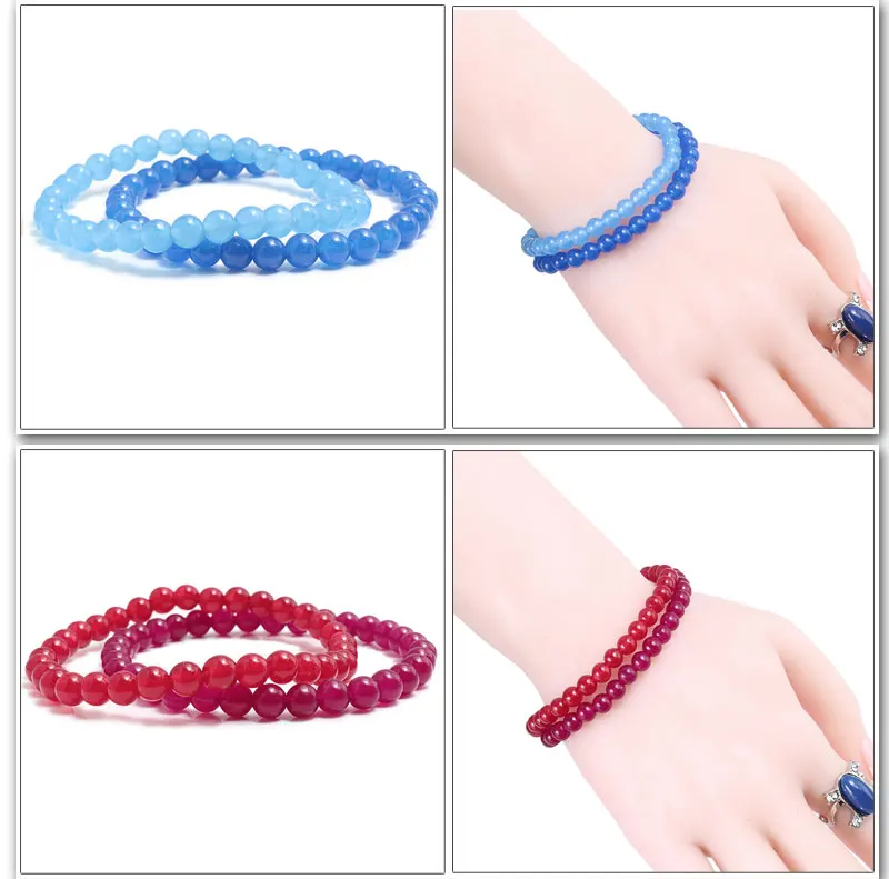 Шарм Boho браслеты для женщин Pulseras Mujer Moda натуральный камень Бусины Ювелирные изделия из халцедона Красный Кристалл эластичная веревка браслеты подарки