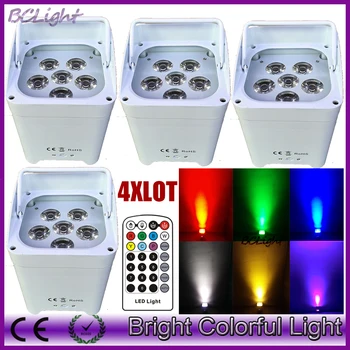 

4xLOT 2016 newest Wifi Led Uplight RGBWA UV 6IN1 Battery Powered Wireless DMX LED Par Light for sale 6X18W stage Truss Light