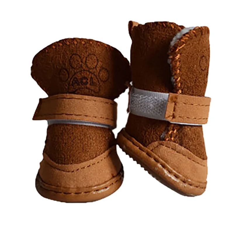 New 2019 Winter Warm Shoes for Dogs 4PcsSet Cute Dog Boots Snow Walking Cotton Blend Puppy Sneakers Pet Supplies #25d27 (10)