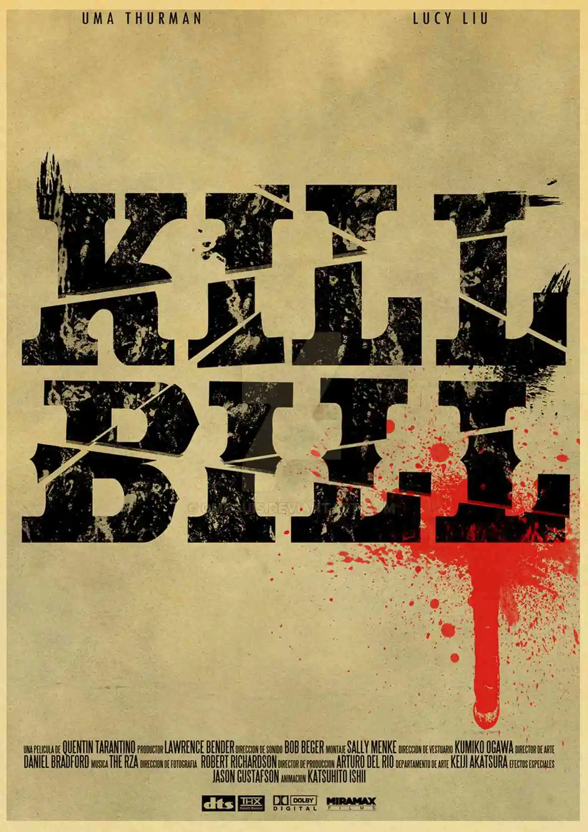Классический фильм Kill Bill винтажные Плакаты для дома/бара/гостиной Декор крафт-бумага высокого качества плакат стикер стены - Цвет: D79