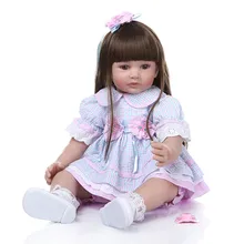 24inch 60cm Bonecas Infantil Meninas Long Hair Toddler Doll Soft Silicone Reborn Baby Doll Lifelike Bebe Reborn Doll Brinquedos 24inch 60cm Bonecas Infantil Meninas Long Hair Toddler Doll Soft Silicone Reborn Baby Doll Lifelike Bebe Reborn Doll Brinquedos