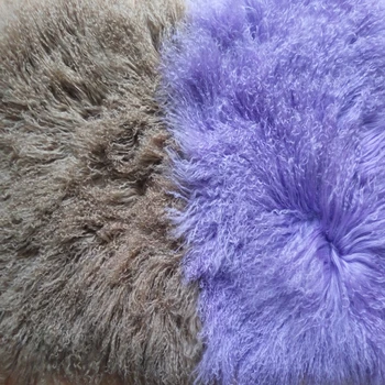 

Blue and Camel Mongolian Lamb Pillow Cover Tibetan Fur Cushion Covers For Sofa Cushions For Sofas Pillows Home Decor New