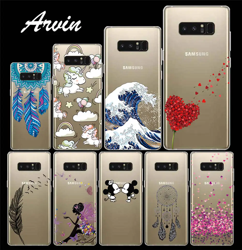 Прозрачные силиконовые чехлы для Samsung Galaxy Note 4 мягкий чехол из ТПУ 3 5 7 8 9 S8 S9 Plus
