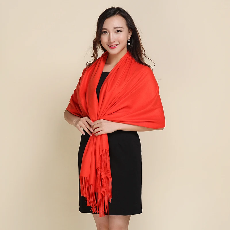 Real Cashmere Scarf Women Pashmina Designer Blanket Hijab Cashmere
