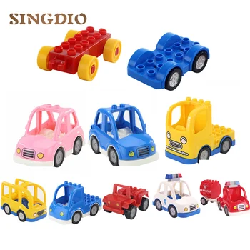 

Funny Car Truck Bus Building big Blocks for dduplo Self-locking Bricks Play Toys educational toys for Children