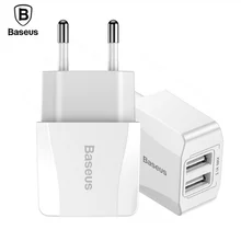 Baseus Mini Dual USB зарядное устройство для iPhone iPad адаптер ЕС вилка для путешествий настенное зарядное устройство для телефона Разъем для samsung Xiaomi зарядное устройство для телефона