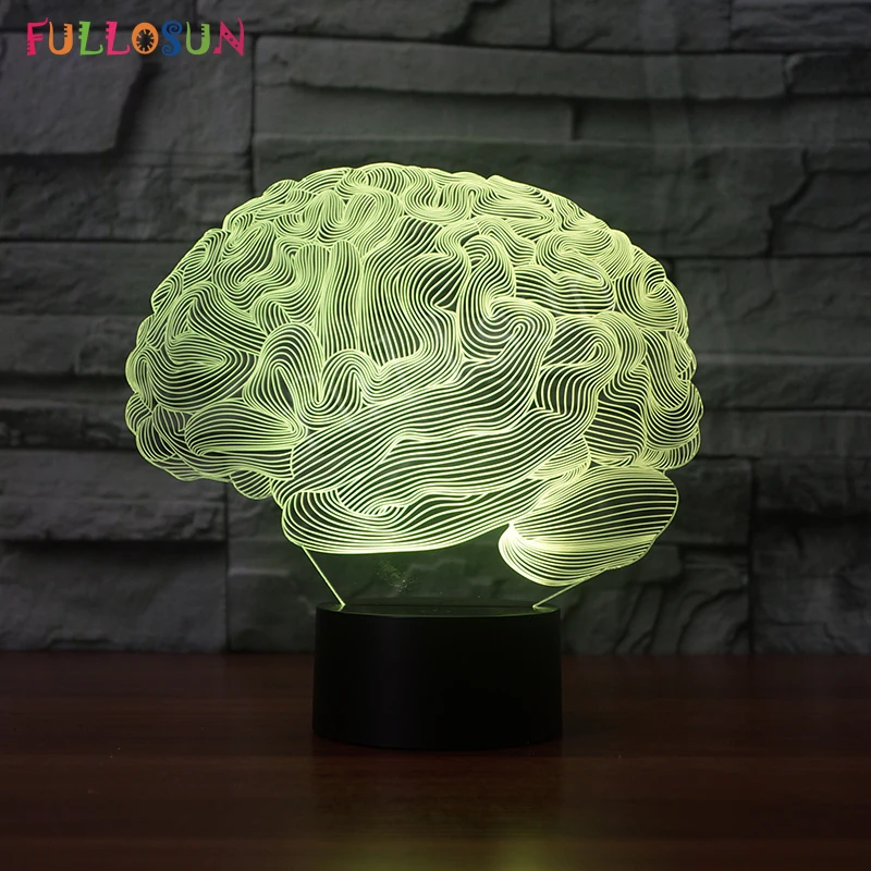Novelty Brain Model Night Light 5V USB LED Colorful 3D Lamp for Office