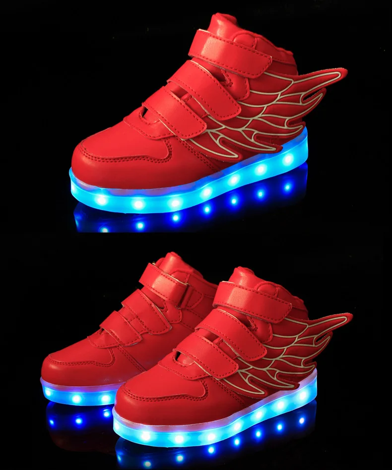 Luminosos para Meninos e Meninas Led com Sola 25 a 37 Tênis Infantis Brilhantes Luminosa Tamanhos 17 High Quality Mamãe e Bebê